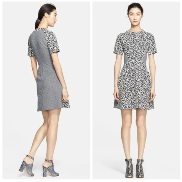 Thakoon Addition, Black and White Ditsy Floral Gray Print Sheath Dress, Size 4 - Picture 15 of 15